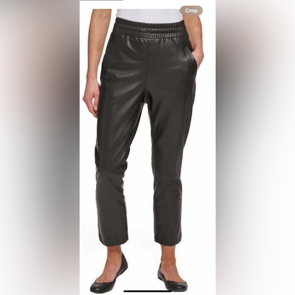 DKNY jeans ladies faux leather pull on pant